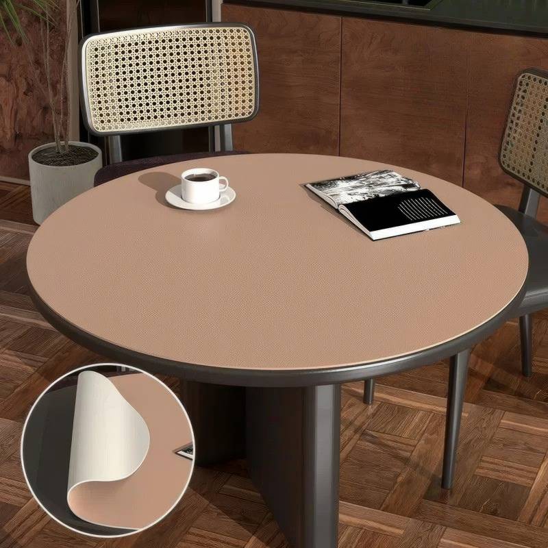 Toile Cirée Ronde – Beige Cappuccino Toile Cirée Ronde - Beige Cappuccino