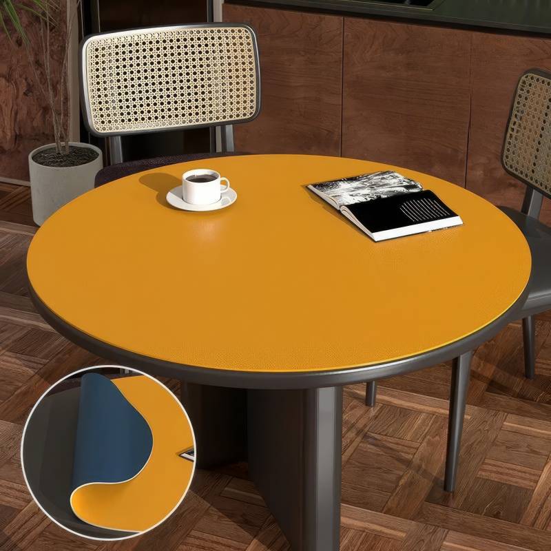 Toile Cirée Ronde – Ocre Safran Toile Cirée Ronde - Ocre Safran