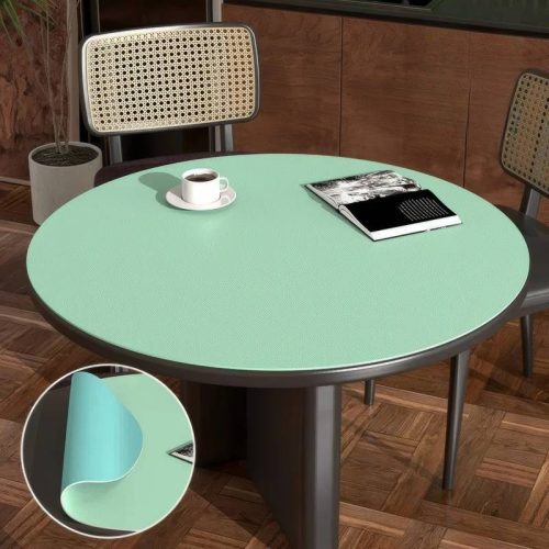 Toile Cirée Ronde - Vert Amande